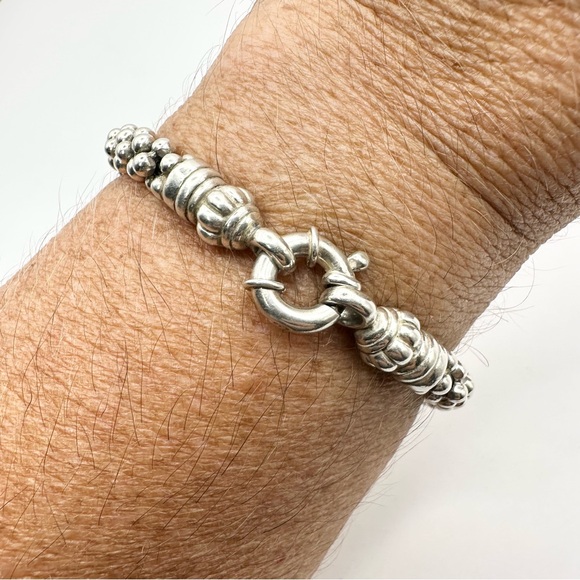 Lagos Signature Caviar Chunky Silver Beaded Bracelet - Picture 7 of 8